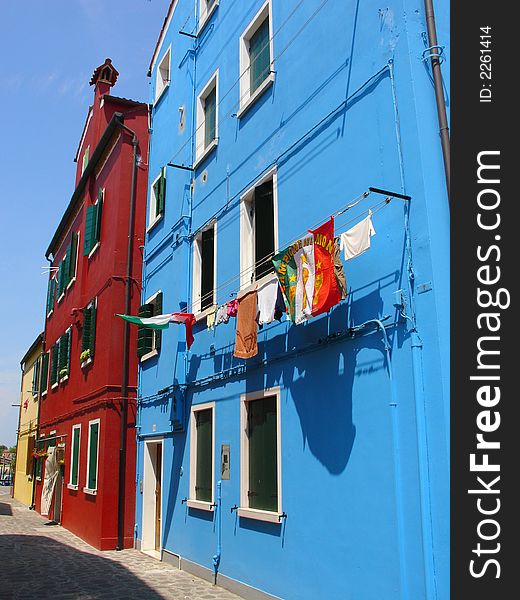 A typical coloured house in Burano, Venice