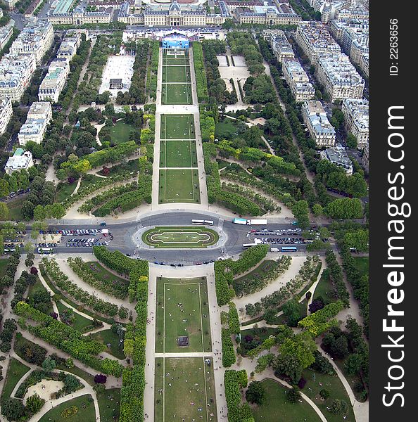Famous square with park in Paris. Famous square with park in Paris