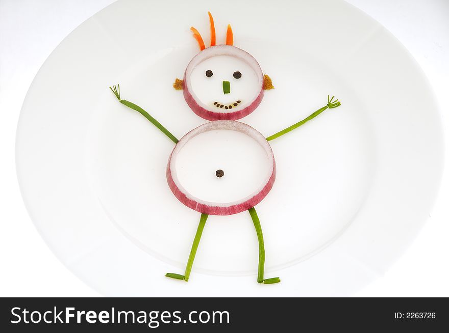 Vegetable Man On Dish