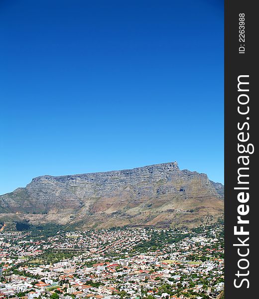 Portrait photo of Cape Town's city bowl district. Portrait photo of Cape Town's city bowl district.