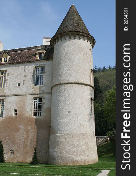 Right tower of the Bazoches castle in Bourgogne, France. It was built during the XII century and once inhabited by Vauban. Right tower of the Bazoches castle in Bourgogne, France. It was built during the XII century and once inhabited by Vauban.