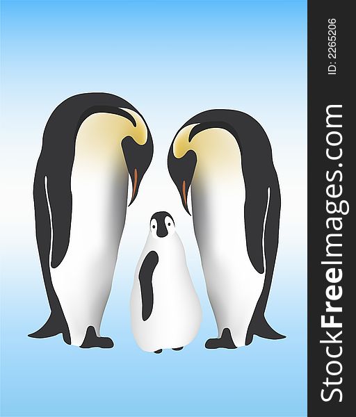 Illustration of penguin family... penguinS