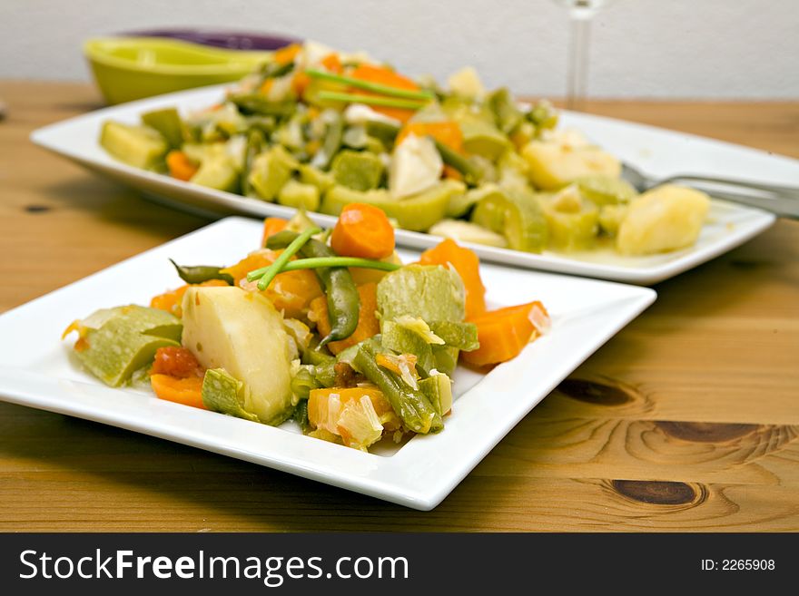 White tray with vegetables for cook morocco food