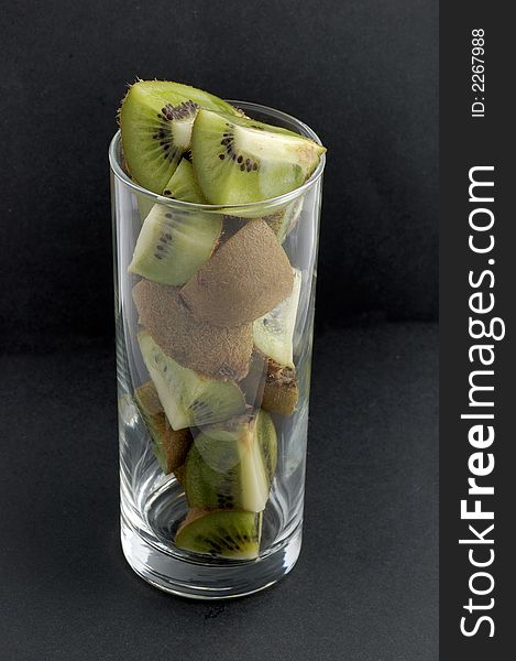 Kiwi slices in the glass