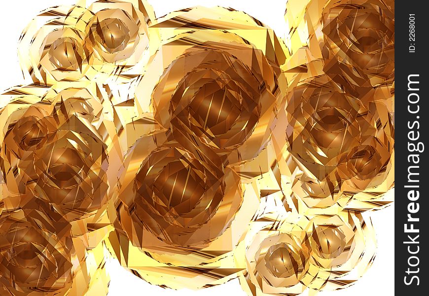 Fantastic golden sunny flowers metallic shining, illustration made on computer. Fantastic golden sunny flowers metallic shining, illustration made on computer.