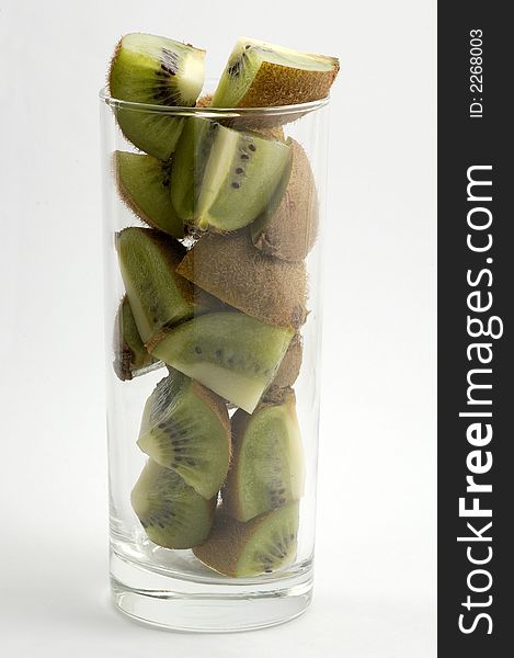 Kiwi slices in the glass