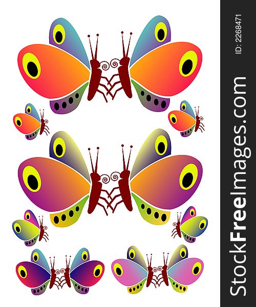 Some nice multicolored butterflies. Usable for print and web Also available as Illustrator-File