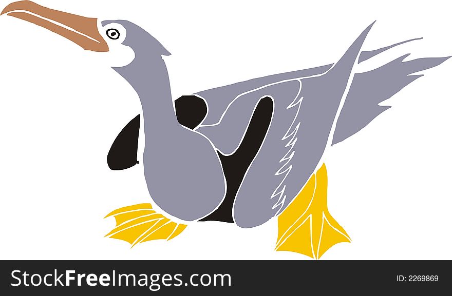 Art illustration of an atoba, brazilian bird under extinction. Art illustration of an atoba, brazilian bird under extinction