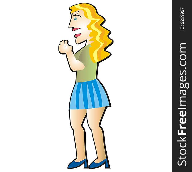 Cartoon illustration of a blond woman