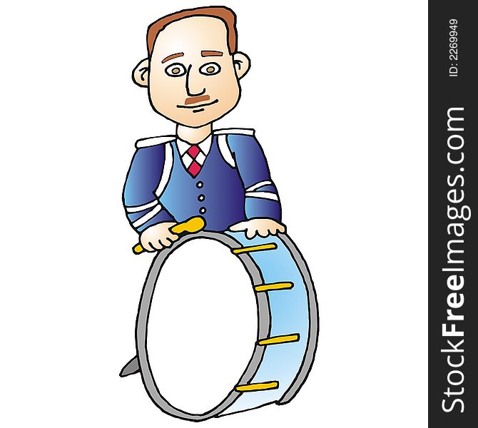 Art illustration of a marching band man