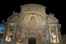 Cathedral Church Of Murcia At Night Stock Photography