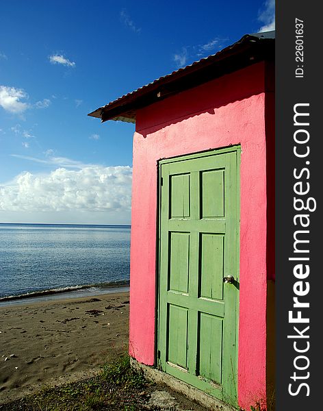 Colorful little house at the beach. Colorful little house at the beach