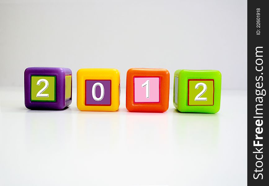 Happy new year in colorful boxes. Happy new year in colorful boxes
