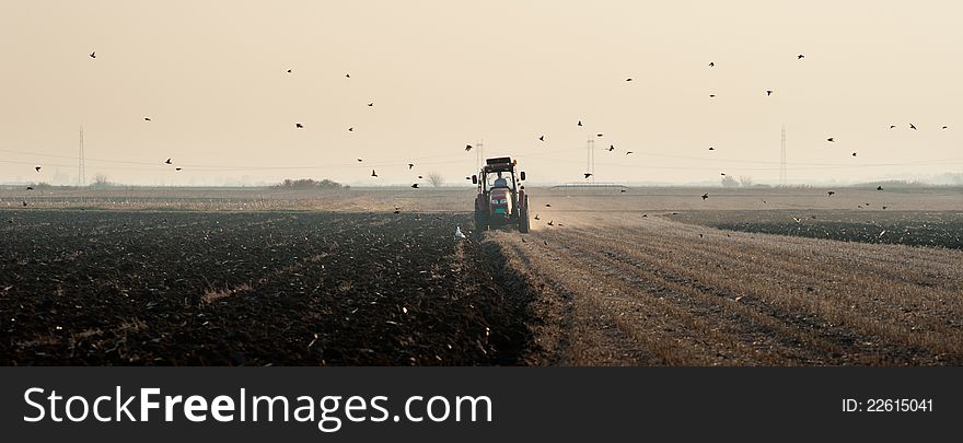 Tractor Plowing