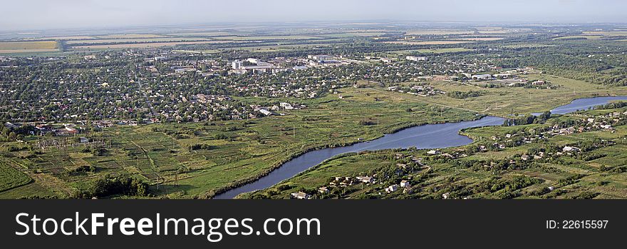 Landscape with a bird's eye view, panorama