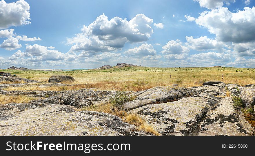 Beautiful summer landscape in the mountains (Stone Tombs), panorama. Beautiful summer landscape in the mountains (Stone Tombs), panorama