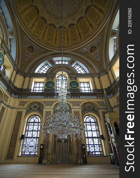 Interior details of a mosque in Istanbul, Turkey