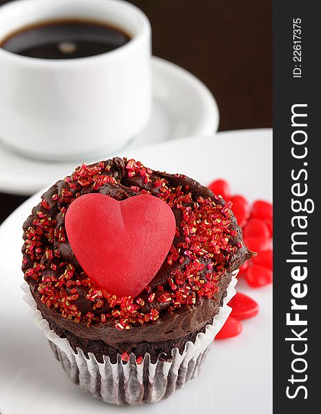 Decadent chocolate dessert for your sweetheart on the holiday of love. Decadent chocolate dessert for your sweetheart on the holiday of love
