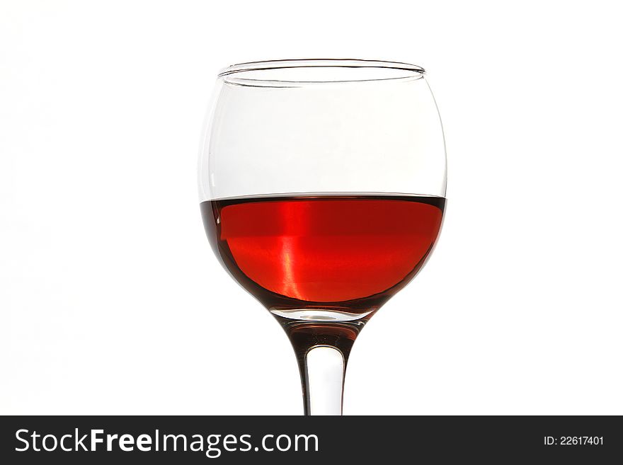 Rose wine in glass isolated on white background. Rose wine in glass isolated on white background