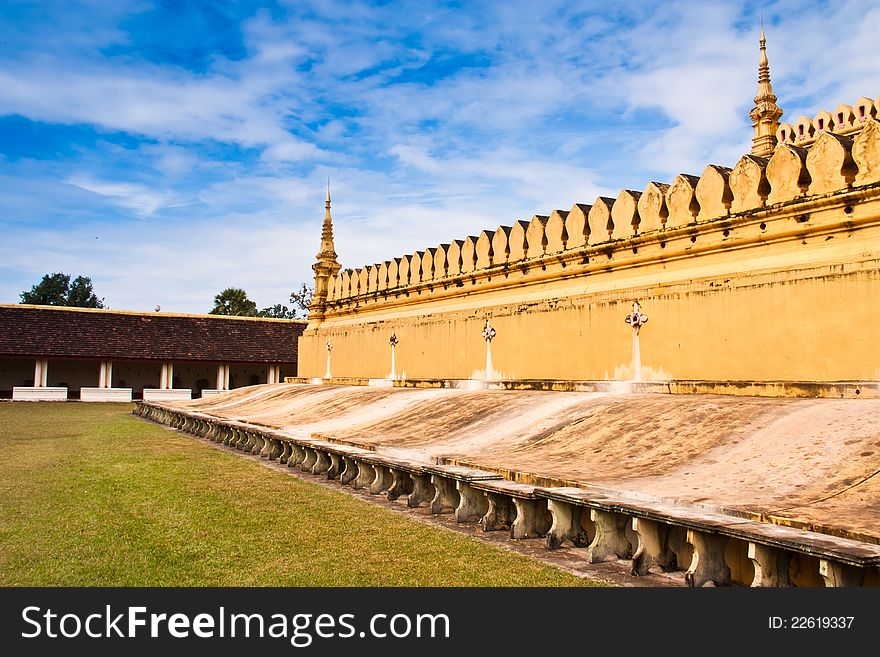 Walls of the temple in Laos country. Walls of the temple in Laos country