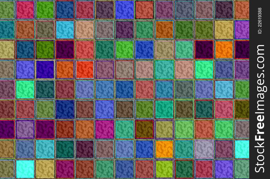 Abstract squares background, multicolor modern mosaic pattern