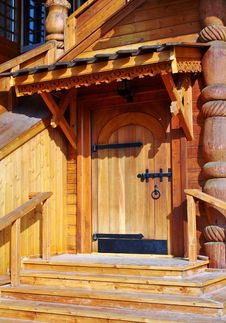 Entrance To A Wooden House Royalty Free Stock Photos Entrance To A Wooden House Royalty Free Stock Photos
