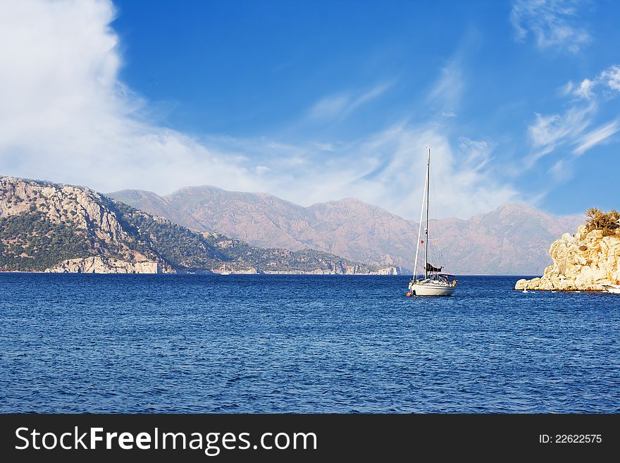 Turkish yacht in the sea