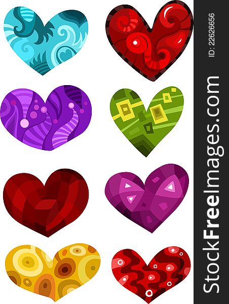 vector Illustration of a hearts set