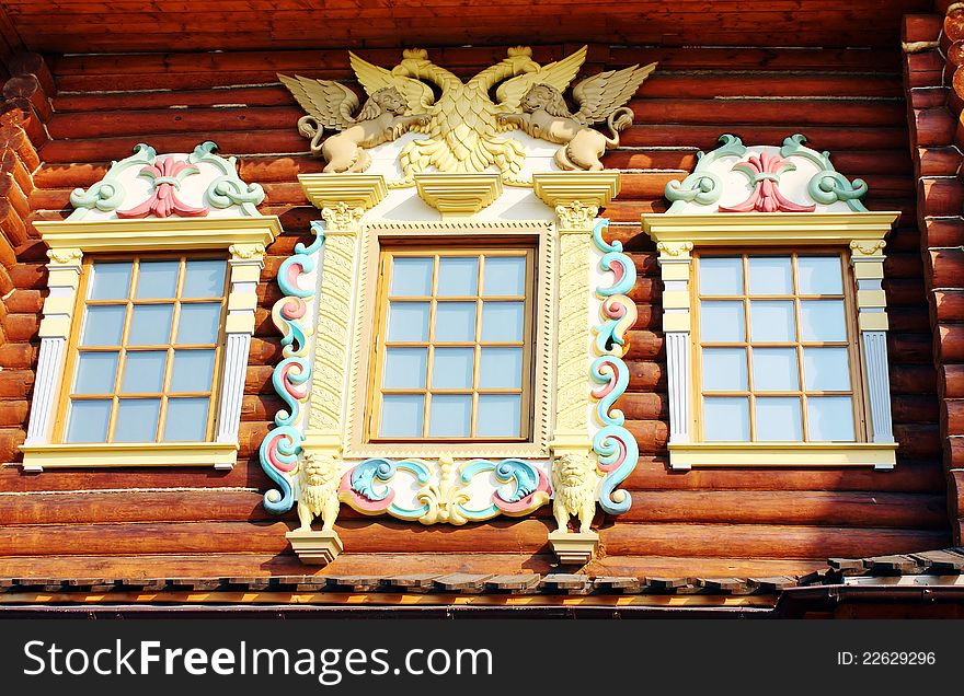 Facade of a wooden house
