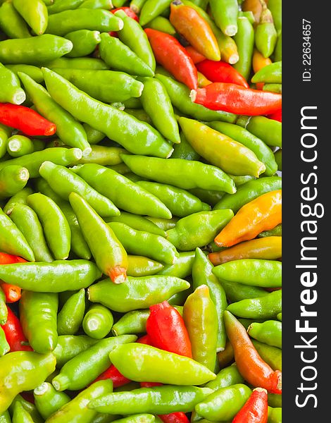 Image of closeup red & Green chillies. Image of closeup red & Green chillies