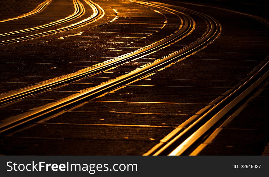 Tram tracks in the my love town.