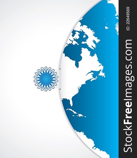Clean futuristic vector design template with earth globe.Brochure. Clean futuristic vector design template with earth globe.Brochure
