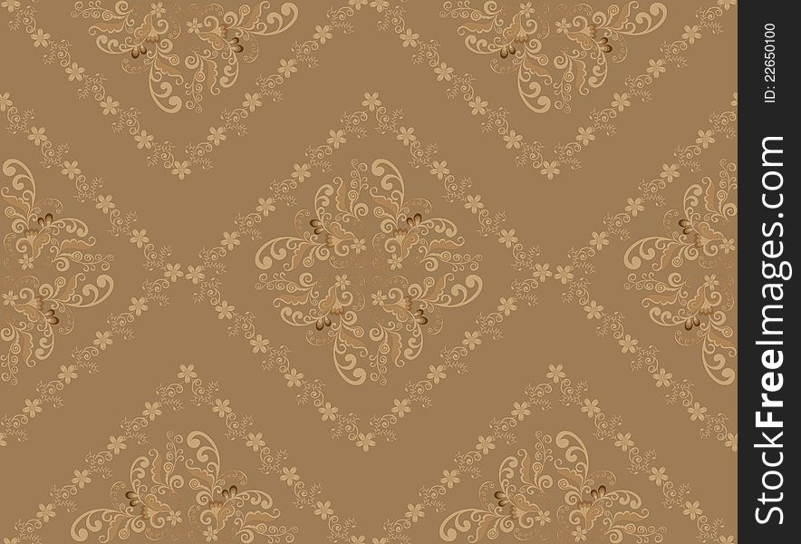 Beige Pattern In The Rococo Style