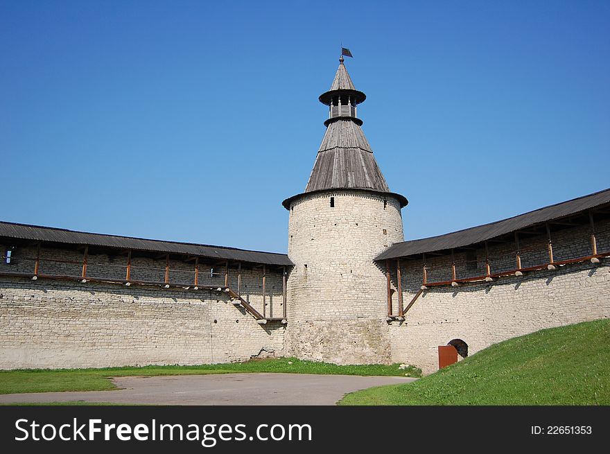 Inside part of the fortress in Russia, city of Pskov. Inside part of the fortress in Russia, city of Pskov