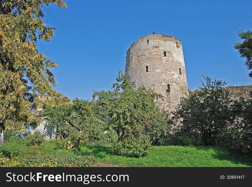 Part of the fortress in Russia, Pskov region, Izborsk town. Part of the fortress in Russia, Pskov region, Izborsk town