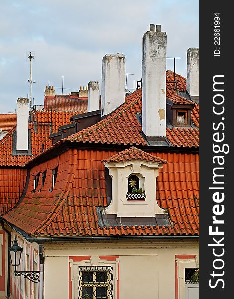 Old tiled roofs of Prague
