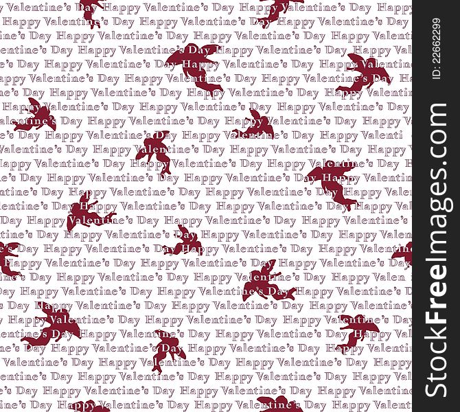 Flying cupids. Valentine's day vector background. Seamless pattern