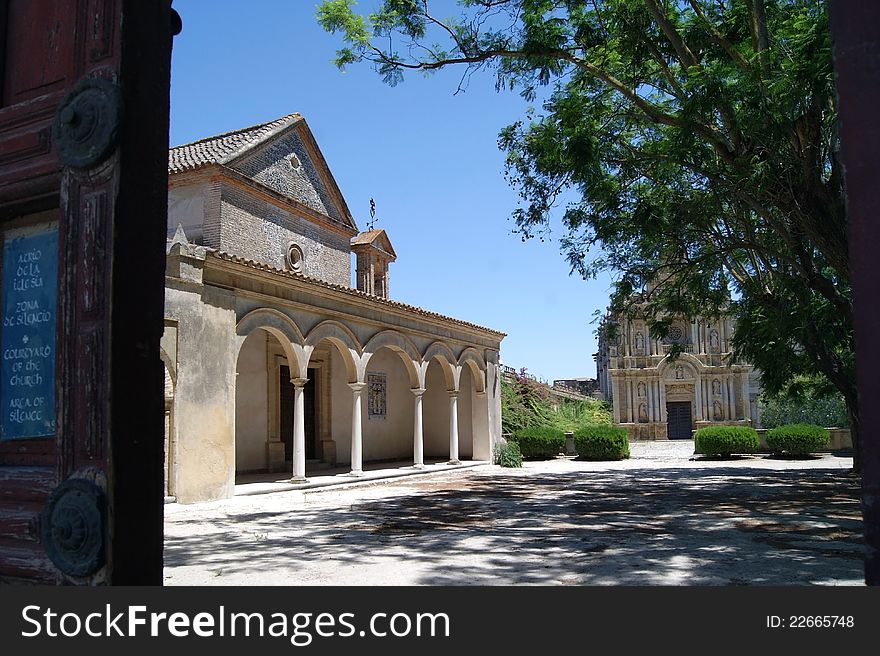 Old entrance to the Cartuja of Jerez in south of Spain