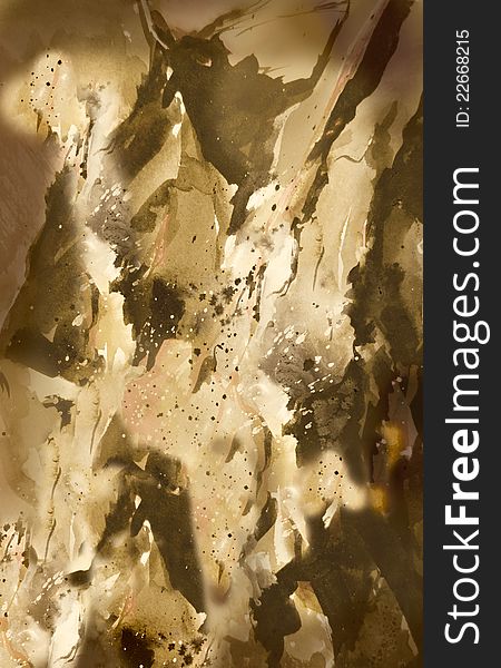 Abstract expressionist sepia painting useful as background. Abstract expressionist sepia painting useful as background.