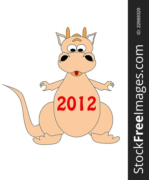 Vector dragon symbol of the new year with the inscription 2012