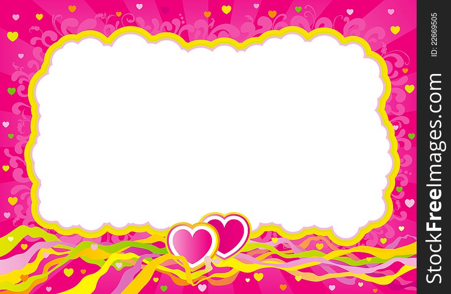 Empty blank at retro style with two hearts on abstract background. Empty blank at retro style with two hearts on abstract background.