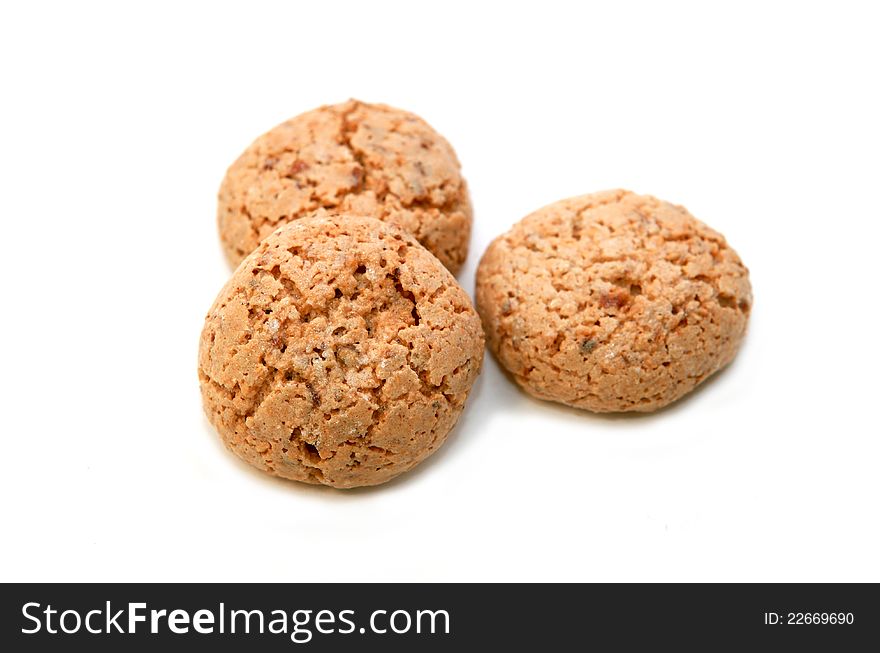 Few sweet delicious cookies on white background. Few sweet delicious cookies on white background