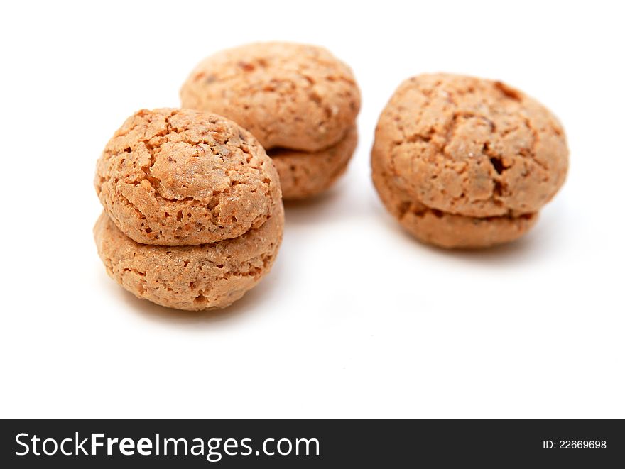 Sweet baked cookies on white background. Sweet baked cookies on white background