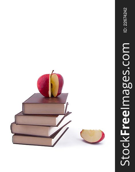 The tower of the books with apple