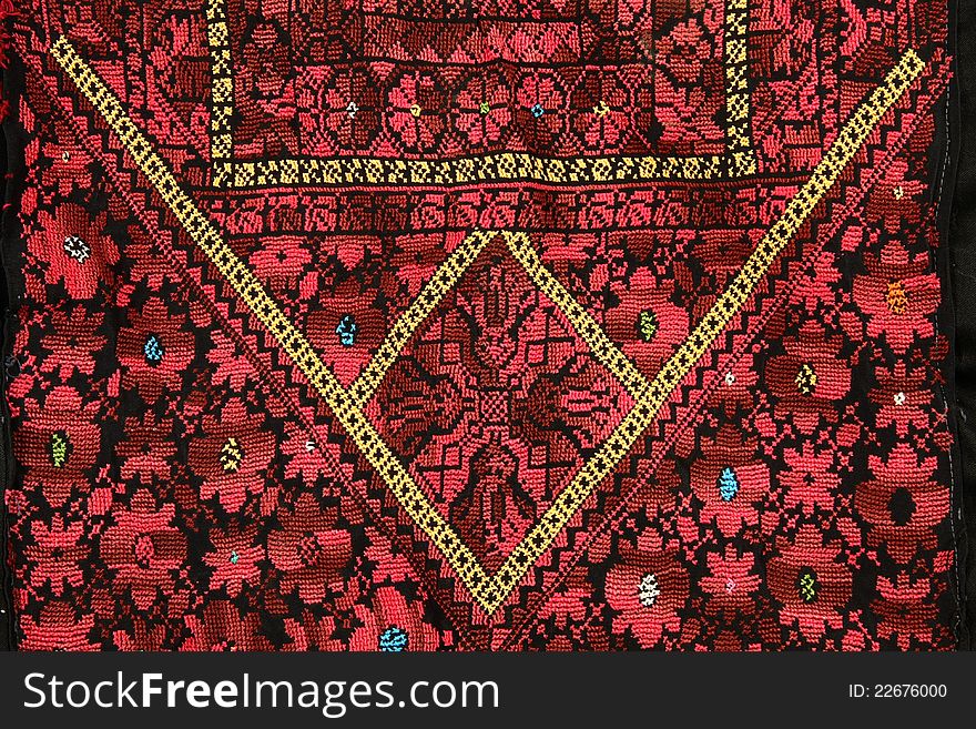 Embroidery using Silk, used to decorate clothing in the Middle East,This form used since one hundred years ago .