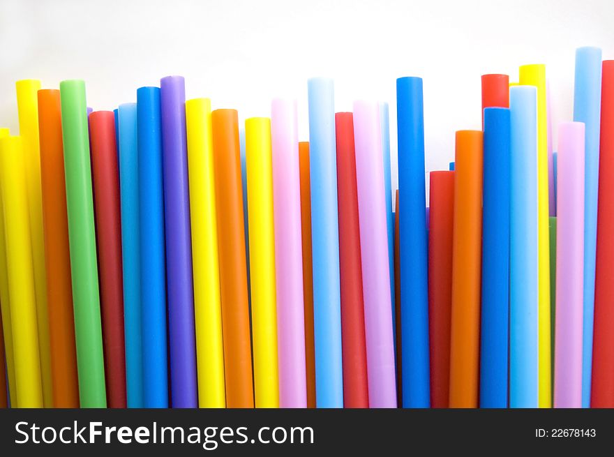 Close up colorful drinking straws. Close up colorful drinking straws