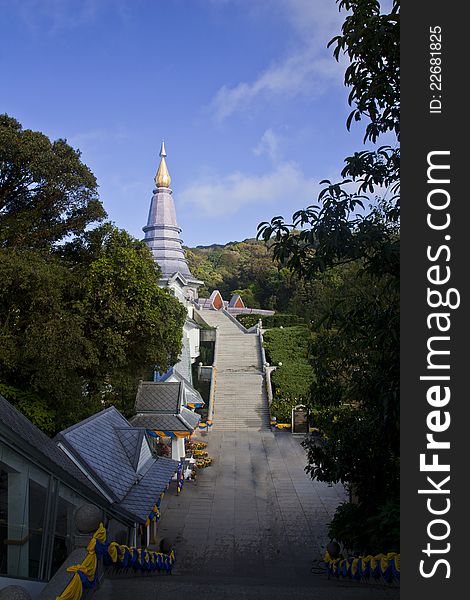 Stupa on the mountain in Thailand