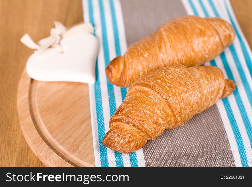 Two Croissant For A Delicious Breakfast