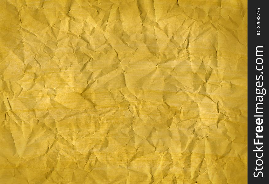 Crumpled Yellow Paper Texture