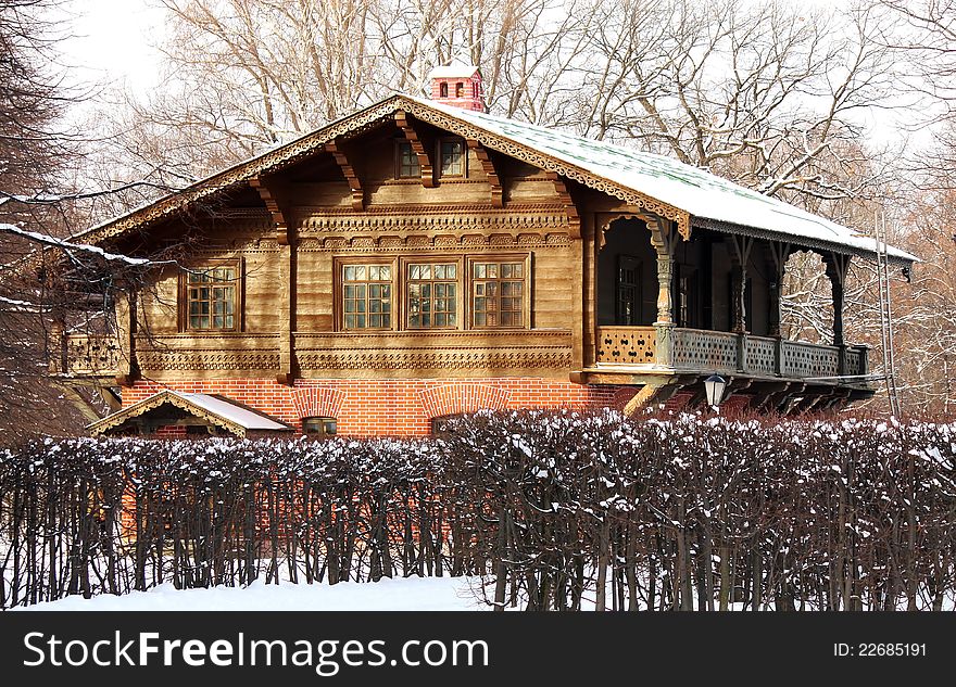 Building In Winter Forest